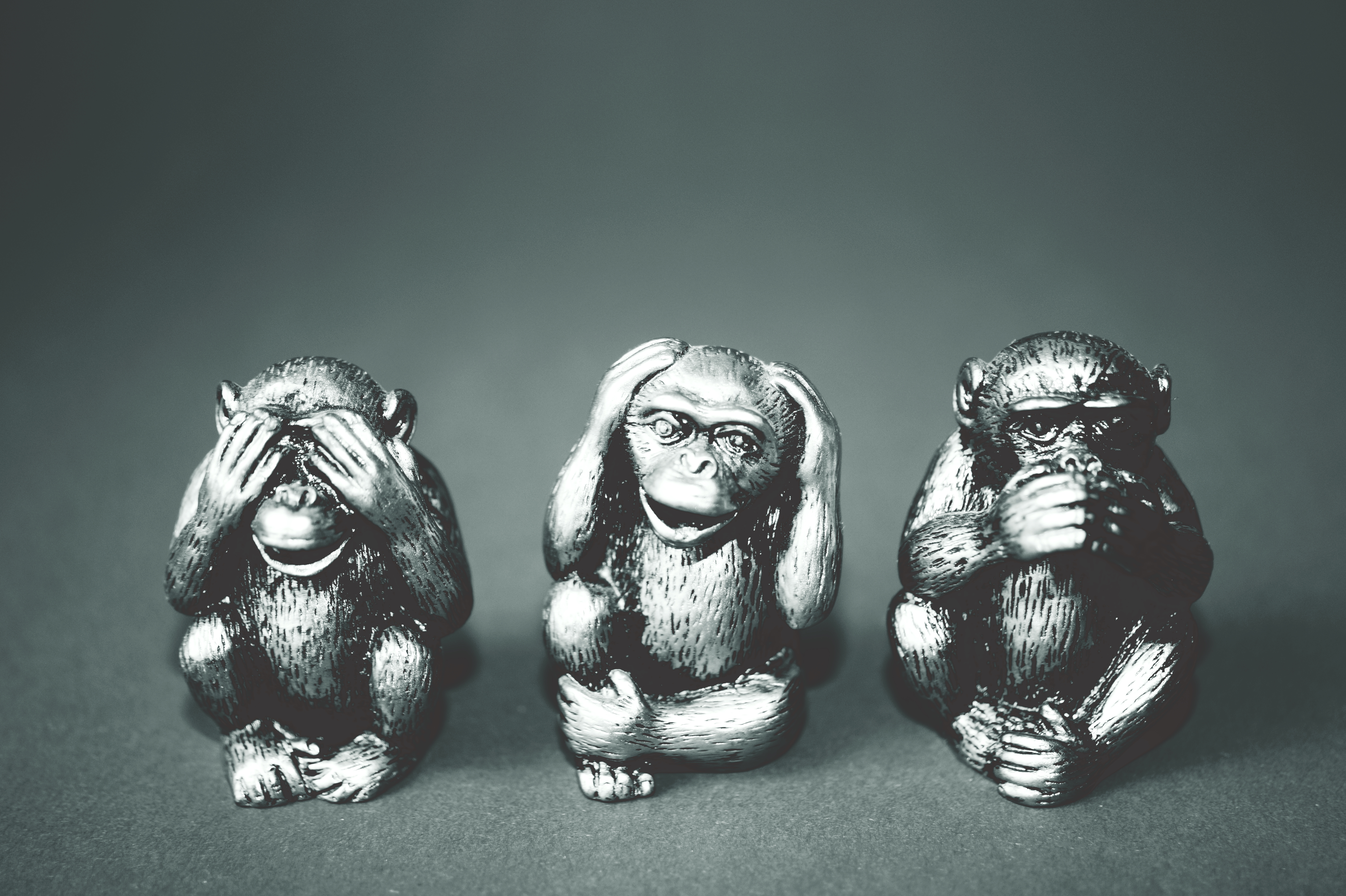 Three monkeys: see no evil, hear no evil, speak no evil